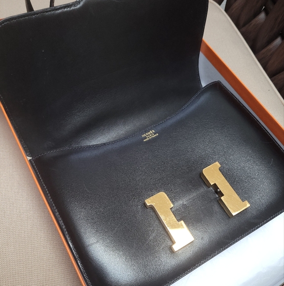 Hermes Constance 23 Box Leather Gold H Shoulder Bag Vintage Black - Picture 3 of 15